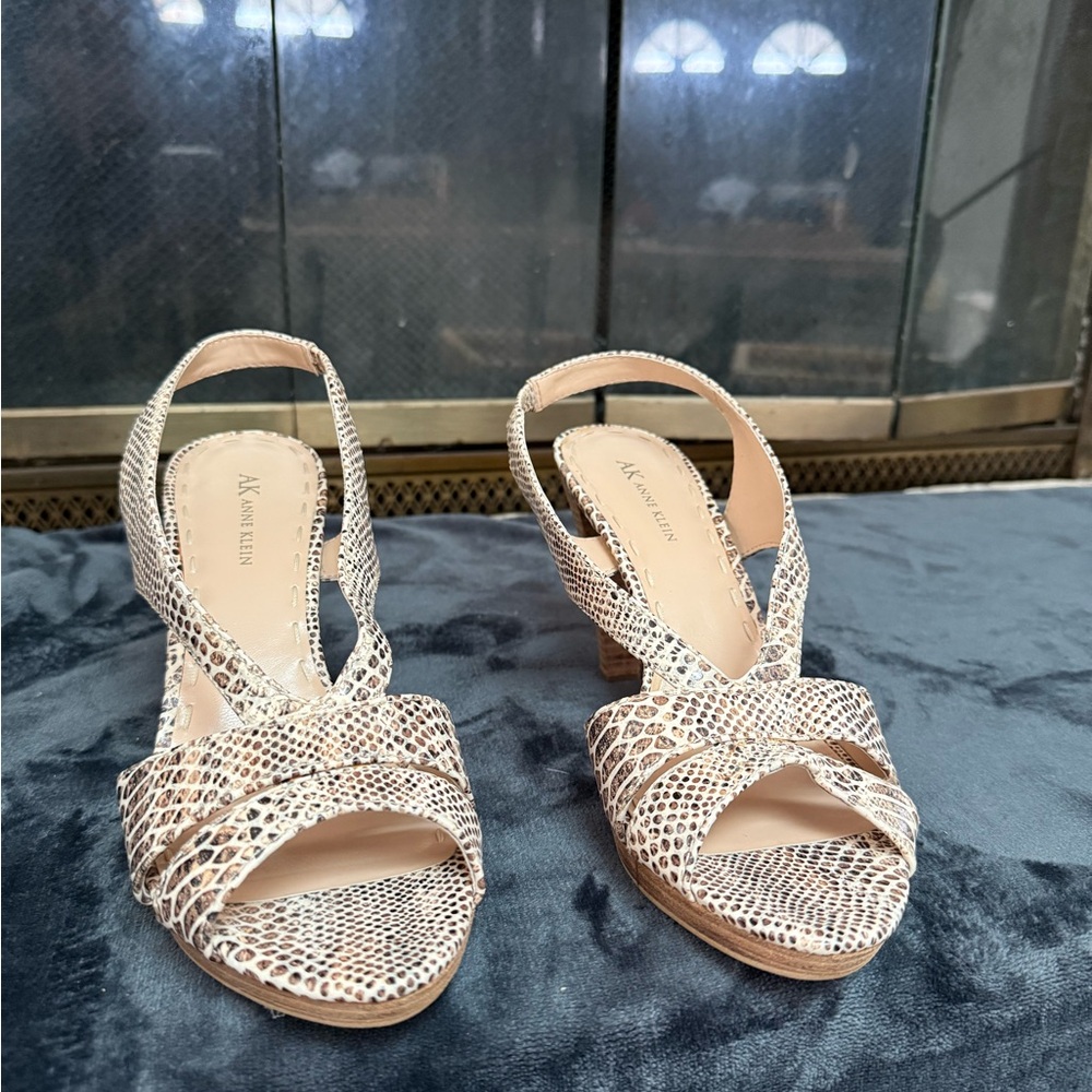 Anne Klein Snakeskin Patterned Sandals